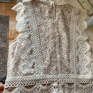 NEVER WORN Lucy Paris white lace tank